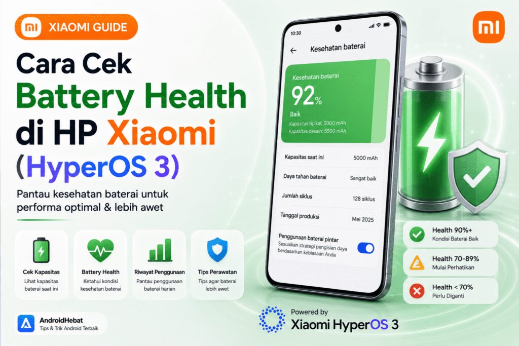 cara cek baterai health xiaomi
