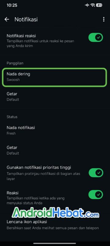 cara ganti nada dering telepon di wa vivo