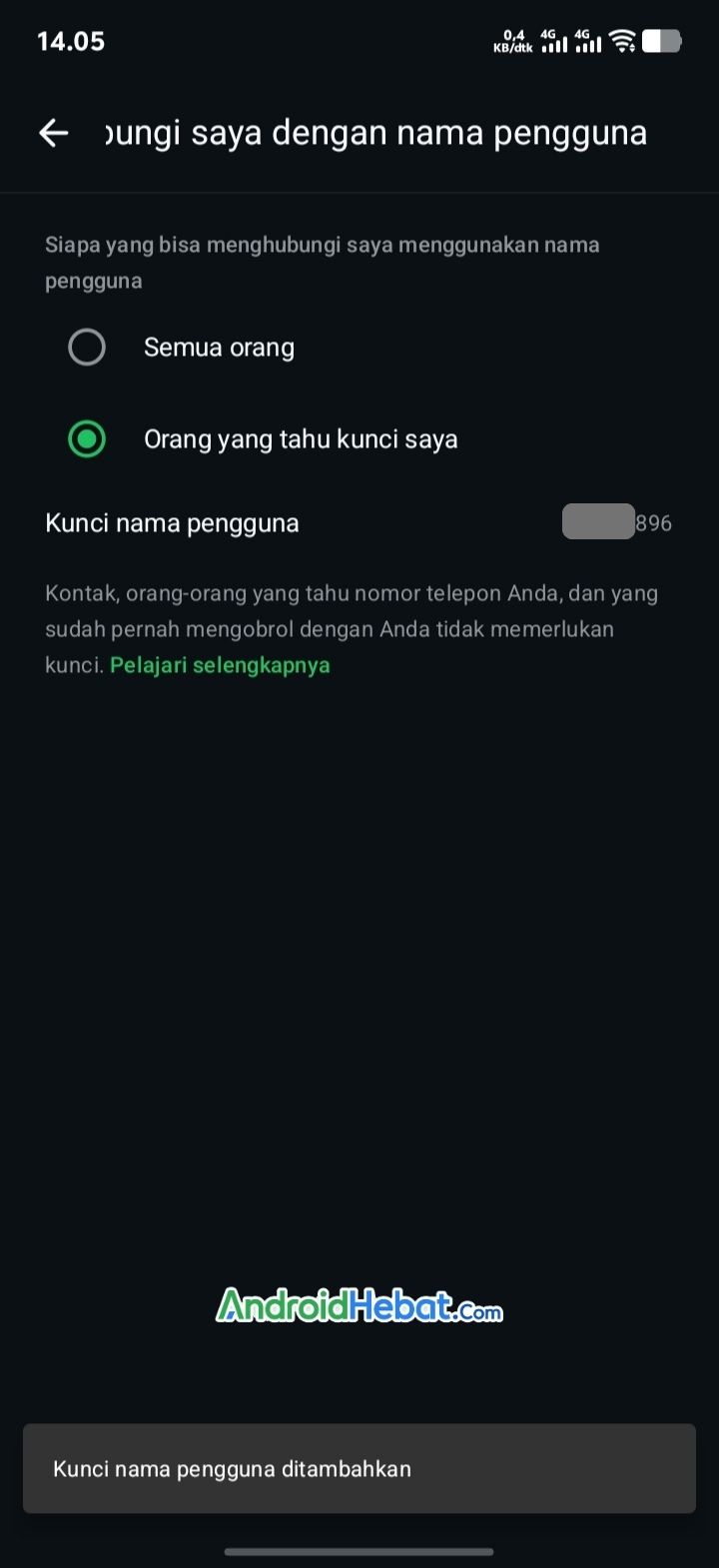 cara ubah kunci atau pin pengguna whatsapp