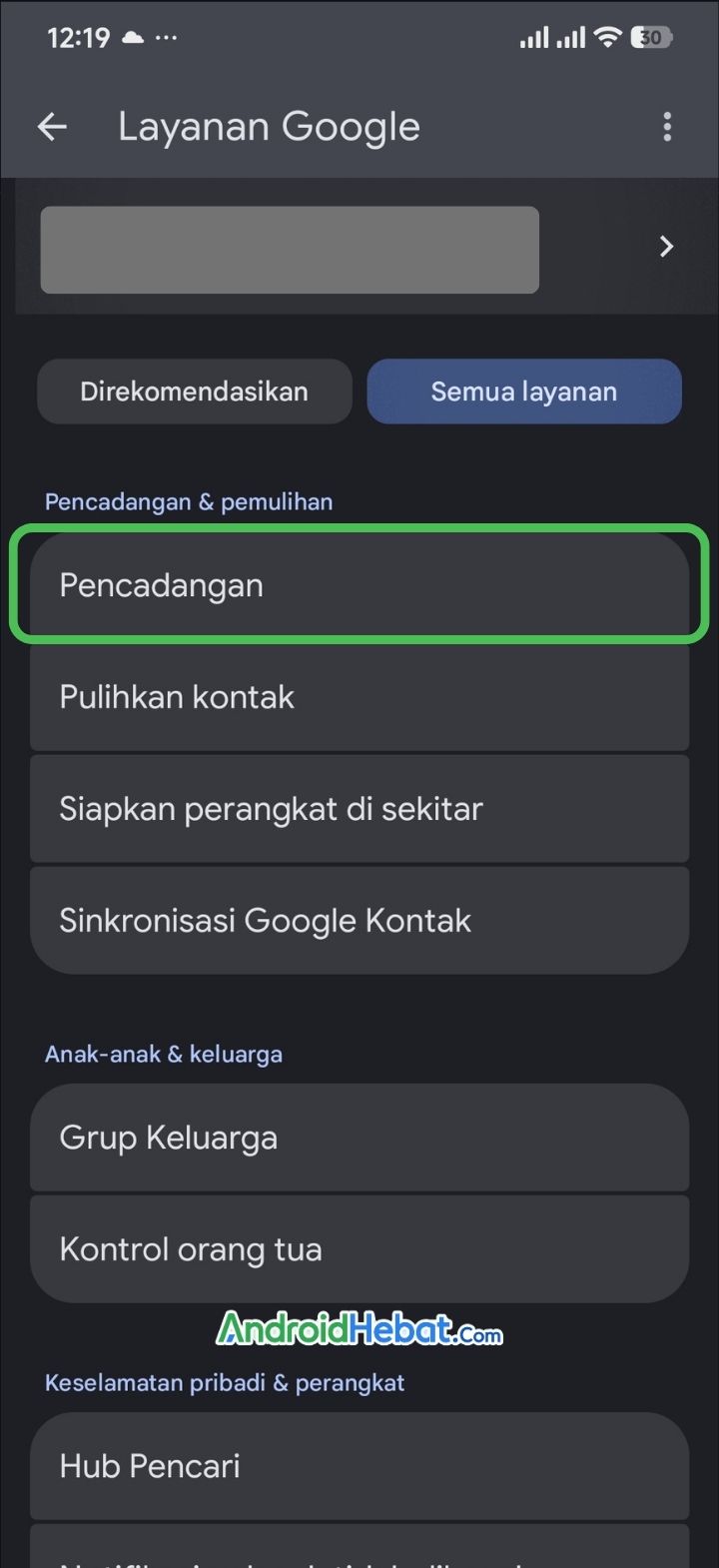 Cara Mengaktifkan Penyimpanan Online Cloud di Android