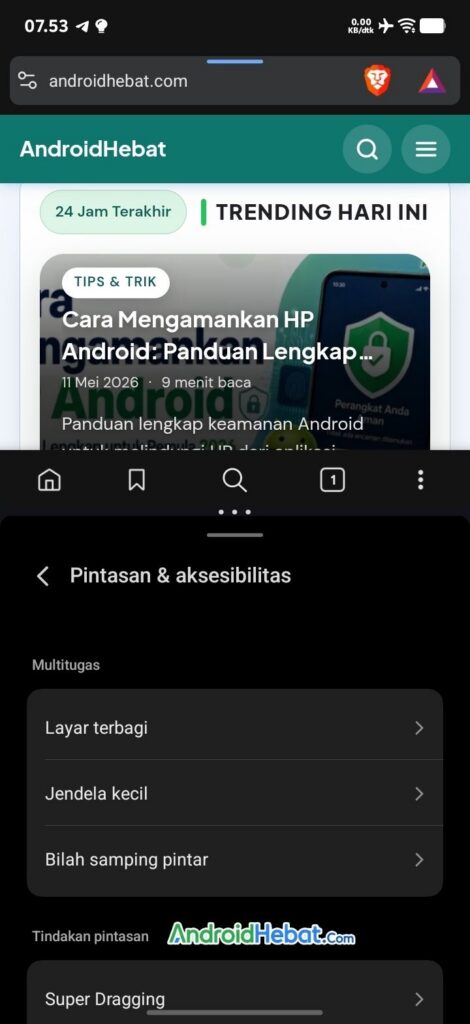tampilan 2 layar di Vivo