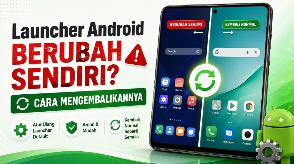 layar pengaturan untuk mengembalikan launcher Android yang berubah sendiri