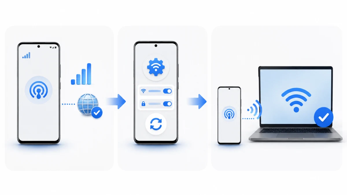 Cara mengatasi hotspot HP Vivo dengan menguji data seluler, menyegarkan setelan, dan menyambungkan ulang laptop