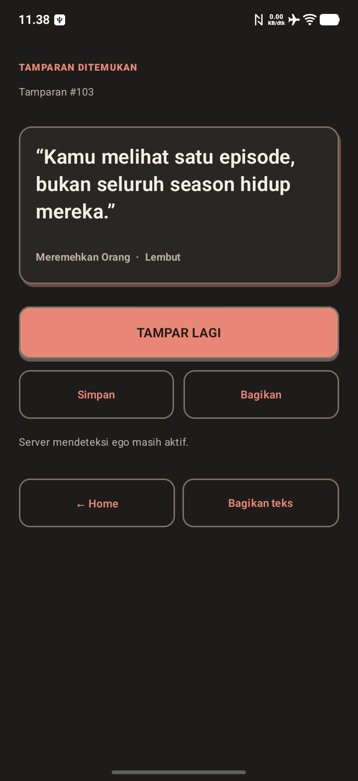 fitur aplikasi Gak Guna untuk menyimpan favorit dan berbagi kutipan di Android
