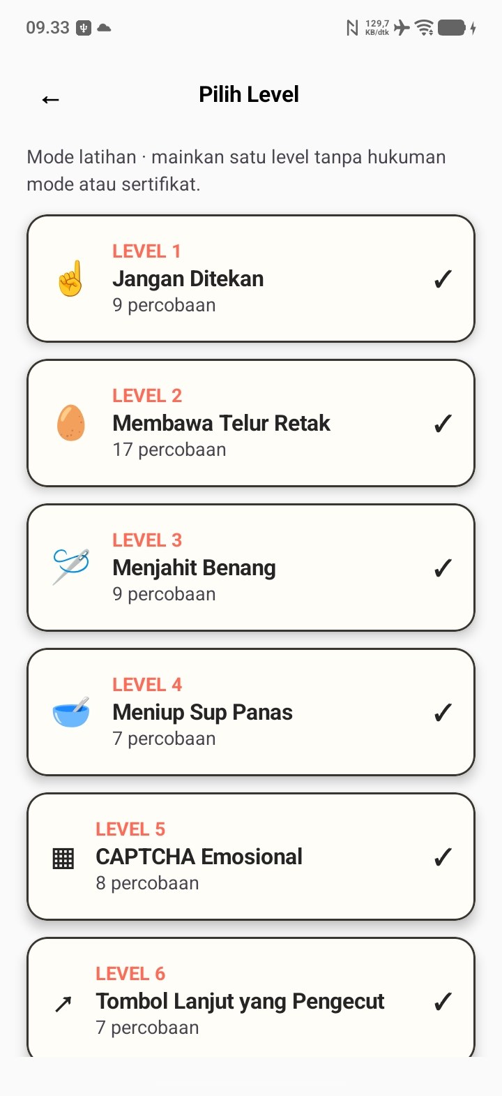 cara main game Gak SABAR di Android yang menguji kontrol jempol
